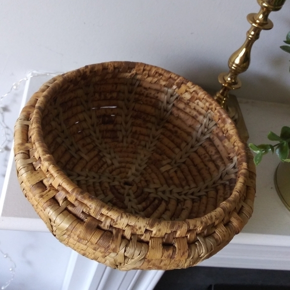 Woven basket with lid fruit boho farmhouse‎ style - Picture 5 of 11
